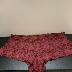 Women’s lace burgundy colored panties size 12